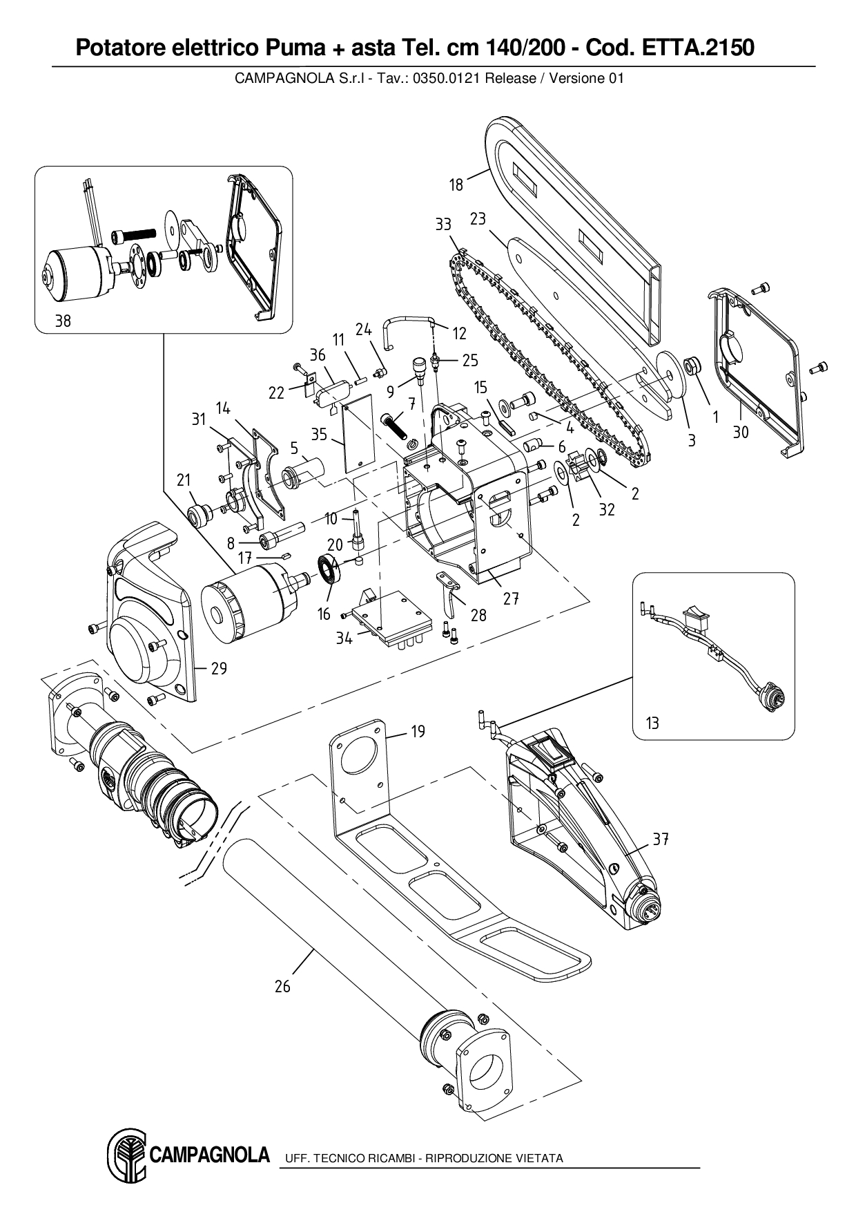 ETTA.2150_Potatore elett. Puma con asta Tel. cm 140-200